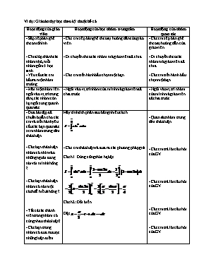 Giáo án Toán học - Dạy học theo kỹ thuật bể cá